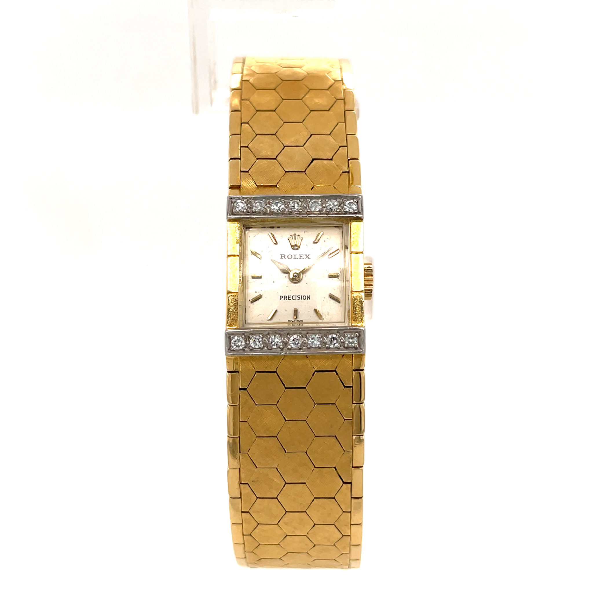 Rolex Precision Lady’s Gold 750 Vintage watch Factory diamaond setting ca. 1960s
