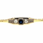 Saphir Stabbrosche ca. 0,70 ct Diamanten Bicolor 585/ 14K Vorschau