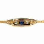 Saphir Stabbrosche ca. 0,70 ct Diamanten Bicolor 585/ 14K - Bild 2 Vorschau
