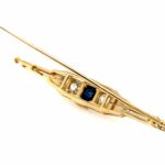 Saphir Stabbrosche ca. 0,70 ct Diamanten Bicolor 585/ 14K - Bild 4 Vorschau