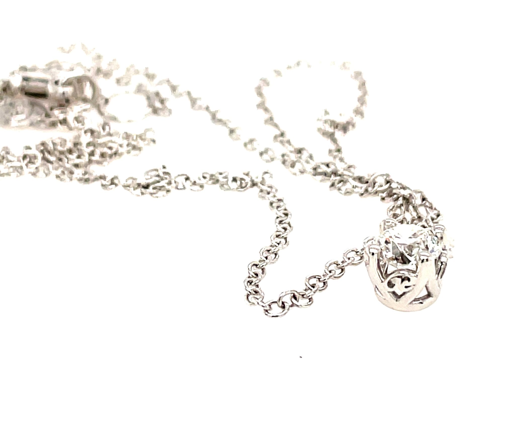 Rüschenbeck Kette mit Solitäranhänger 44cm 0,50 ct Diamant Weißgold 18K GIA Zertifikat - Bild 2