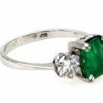 Smaragd Ring ca. 1,60 ct Gr.54 ca. 0,35 ct Diamanten Weißgold 585/ 14K - Bild 2 Vorschau