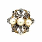 Perlen Ring Gr. 60 ca. 0,80 ct Diamanten Bicolor 585/ 18K Vorschau