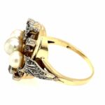 Perlen Ring Gr. 60 ca. 0,80 ct Diamanten Bicolor 585/ 18K - Bild 3 Vorschau