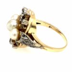 Perlen Ring Gr. 60 ca. 0,80 ct Diamanten Bicolor 585/ 18K - Bild 4 Vorschau