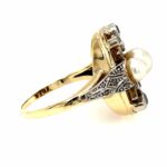 Perlen Ring Gr. 60 ca. 0,80 ct Diamanten Bicolor 585/ 18K - Bild 2 Vorschau