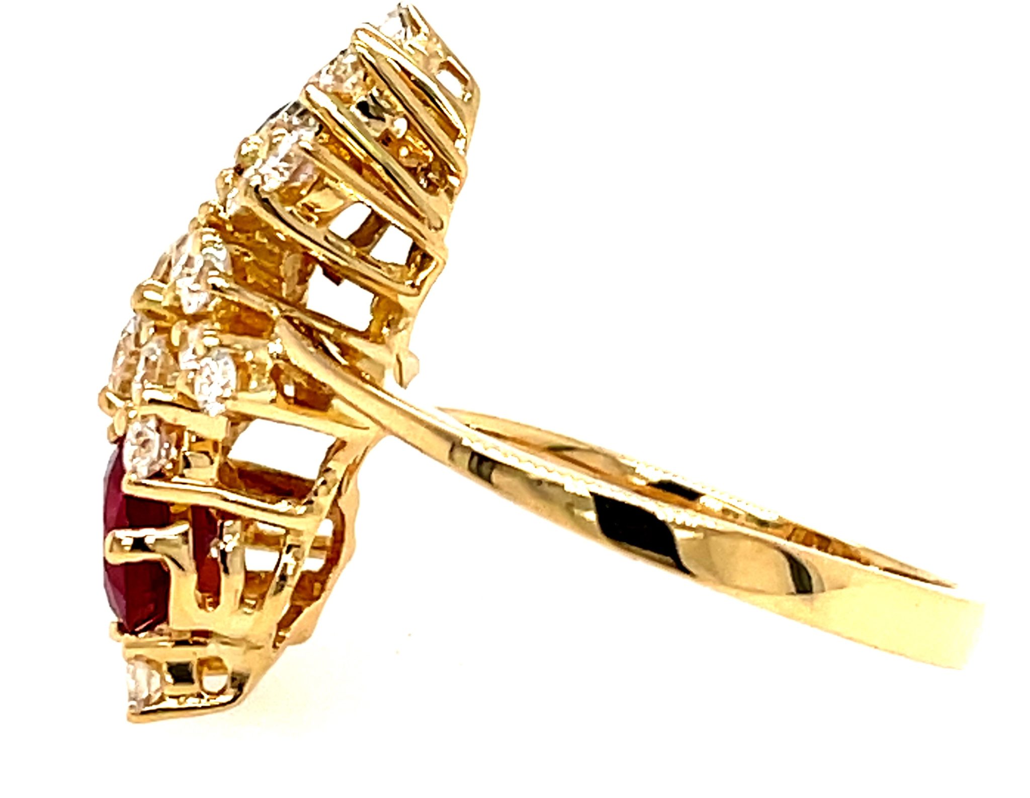 Toi et Moi Rubin Saphir Ring ca. 0,80 ct Gr. 54,5 ca. 0,91 ct Diamanten Gelbgold 750/ 18K - Bild 2