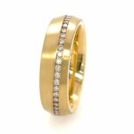 Diamanten Ring mit Kanalfassung Gr. 54 ca. 0,39ct Brillanten Gelbgold 750/ 18K - Bild 2 Vorschau