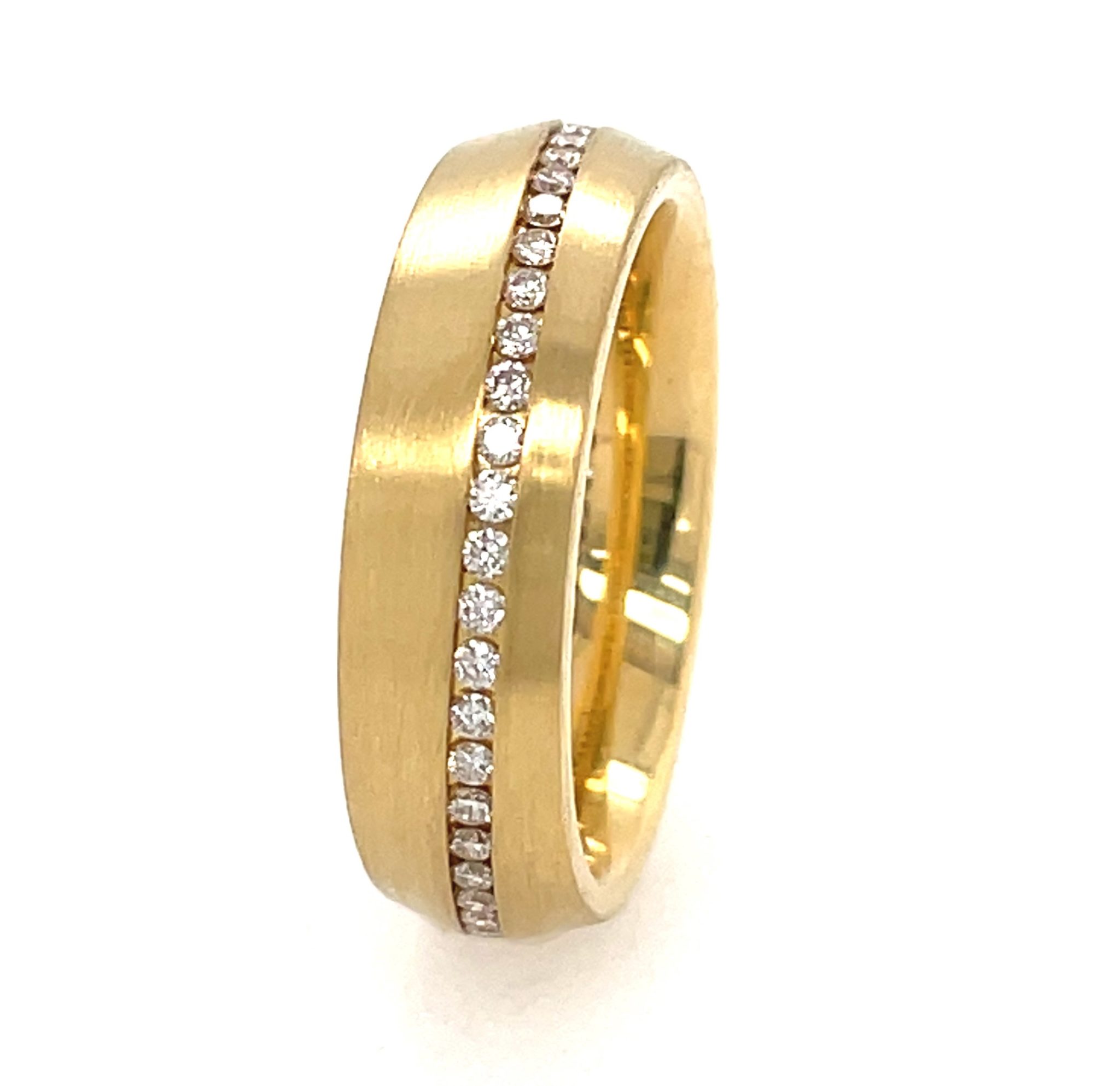 Diamanten Ring mit Kanalfassung Gr. 54 ca. 0,39ct Brillanten Gelbgold 750/ 18K - Bild 2