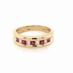 Rubin Ring Gr. 53 ca. 0,20 ct Diamanten Gelbgold 585/ 14K - Bild 4 Vorschau
