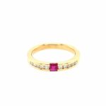 Rubin Ring Gr.56 ca. 0,20 ct Diamanten Gelbgold 750/ 18K Vorschau