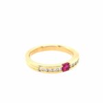 Rubin Ring Gr.56 ca. 0,20 ct Diamanten Gelbgold 750/ 18K - Bild 3 Vorschau