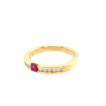 Rubin Ring Gr.56 ca. 0,20 ct Diamanten Gelbgold 750/ 18K - Bild 2 Vorschau