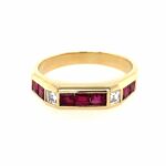 Rubin Ring Gr. 55 ca. 0,20 ct Diamanten Gelbgold 750/ 18K Vorschau