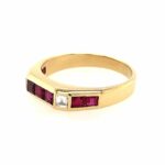 Rubin Ring Gr. 55 ca. 0,20 ct Diamanten Gelbgold 750/ 18K - Bild 2 Vorschau