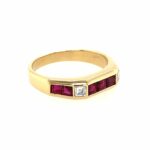 Rubin Ring Gr. 55 ca. 0,20 ct Diamanten Gelbgold 750/ 18K - Bild 3 Vorschau