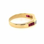 Rubin Ring Gr. 55 ca. 0,20 ct Diamanten Gelbgold 750/ 18K - Bild 4 Vorschau