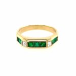 Smaragd Ring Gr. 54,5 ca. 0,20 ct Diamanten Gelbgold 750/ 18K Vorschau