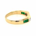 Smaragd Ring Gr. 54,5 ca. 0,20 ct Diamanten Gelbgold 750/ 18K - Bild 4 Vorschau