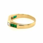 Smaragd Ring Gr. 54,5 ca. 0,20 ct Diamanten Gelbgold 750/ 18K - Bild 5 Vorschau