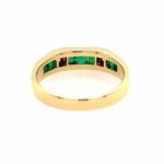 Smaragd Ring Gr. 54,5 ca. 0,20 ct Diamanten Gelbgold 750/ 18K - Bild 6 Vorschau