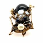 Granat „Hirschkäfer“ Brosche Diamanten, Perlen, Opalen Gelbgold 750/ 18K - Bild 2 Vorschau