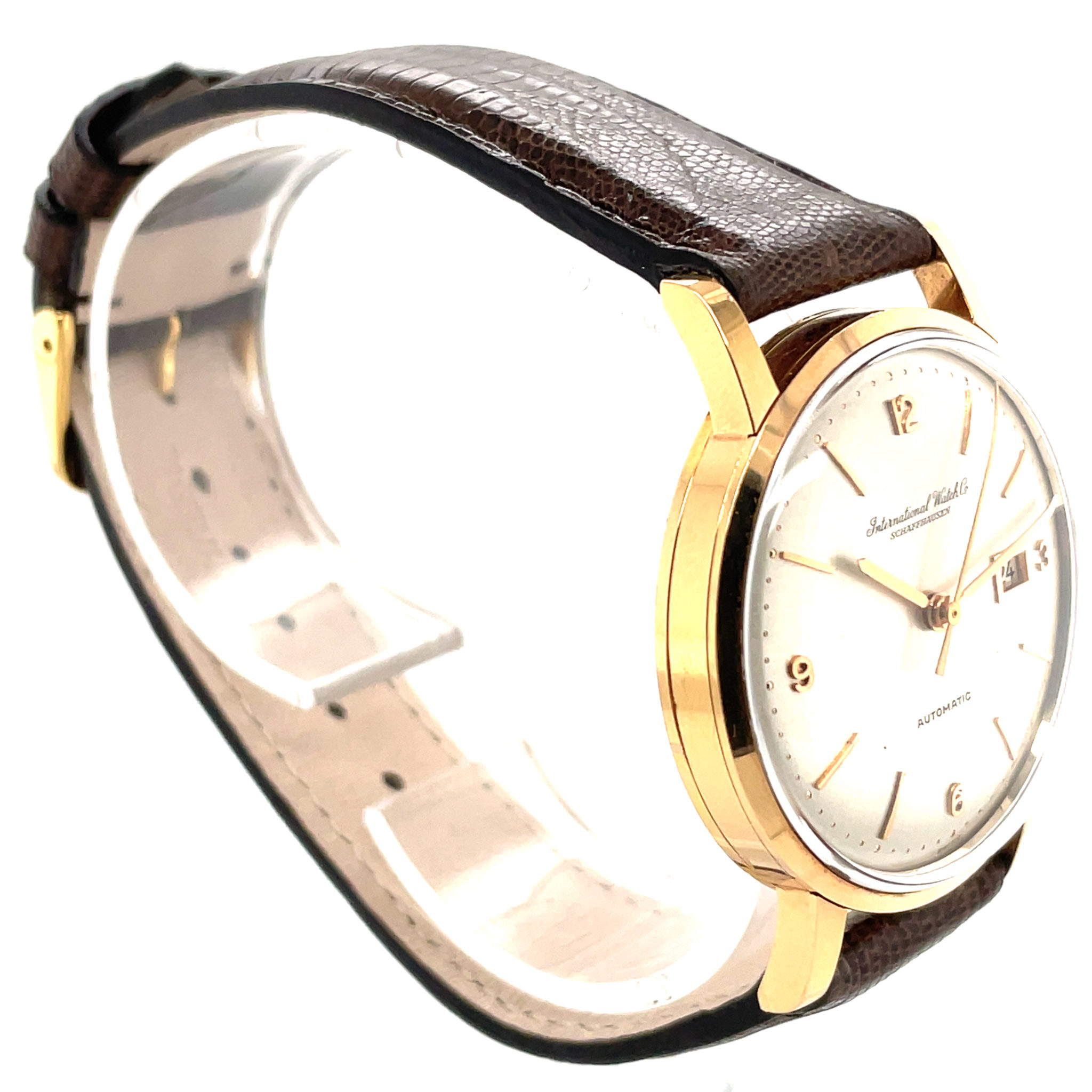 IWC Klassik Pink Gold 750, Cal. 8531 Automatic, Date 1960s Pie Pan Dial VINTAGE WATCH - Bild 3
