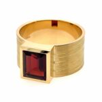 Granat Ring Gr. 62 Gelbgold 750/ 18K - Bild 3 Vorschau