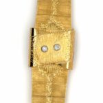 Omega VINTAGE 1950s Watch 18 K with double lid, diamonds hand engraved - Bild 3 Vorschau