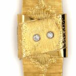 Omega VINTAGE 1950s Watch 18 K with double lid, diamonds hand engraved Vorschau