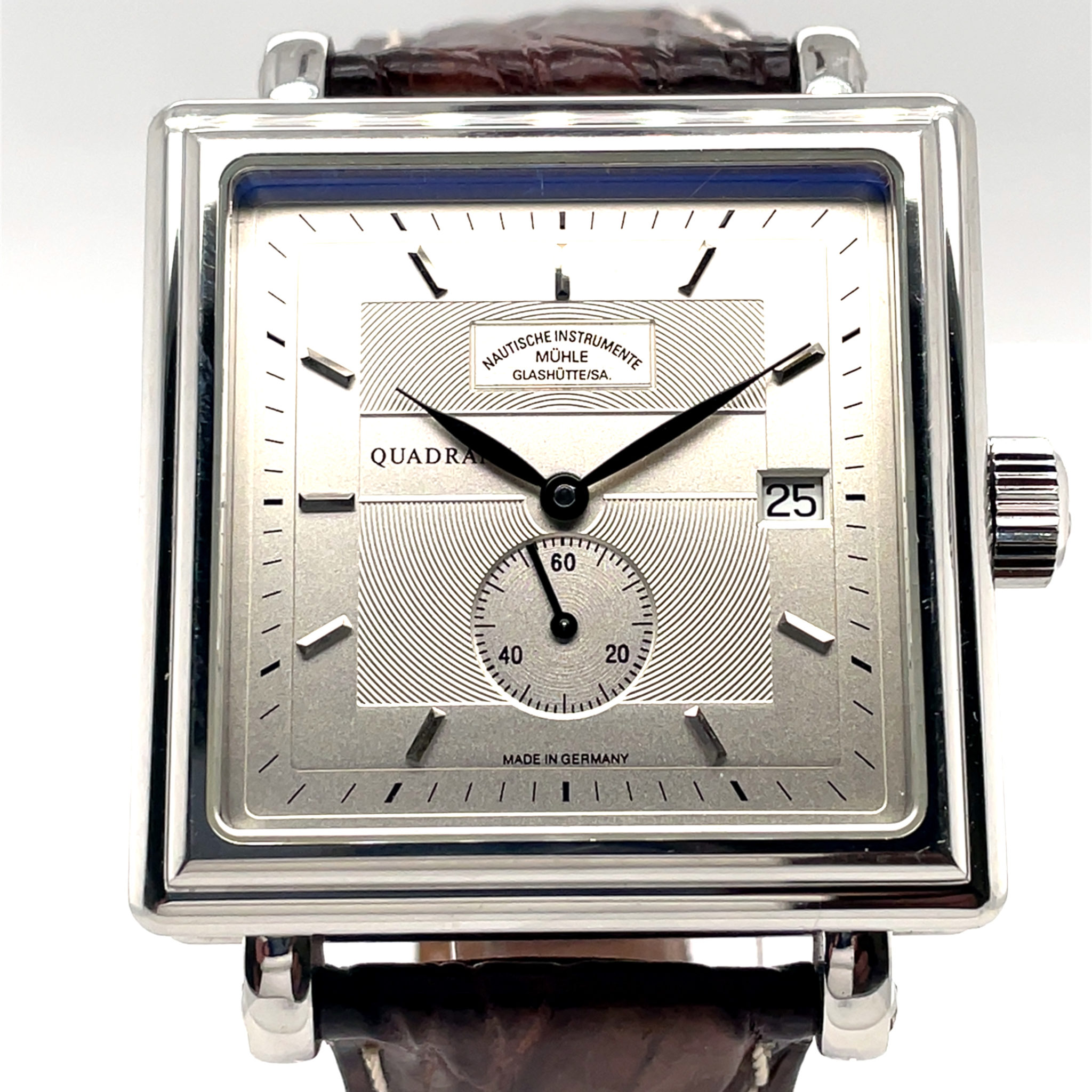 Mühle Glashütte Teutonia II Quadrant Full Set 2009 Stahl Super Zustand