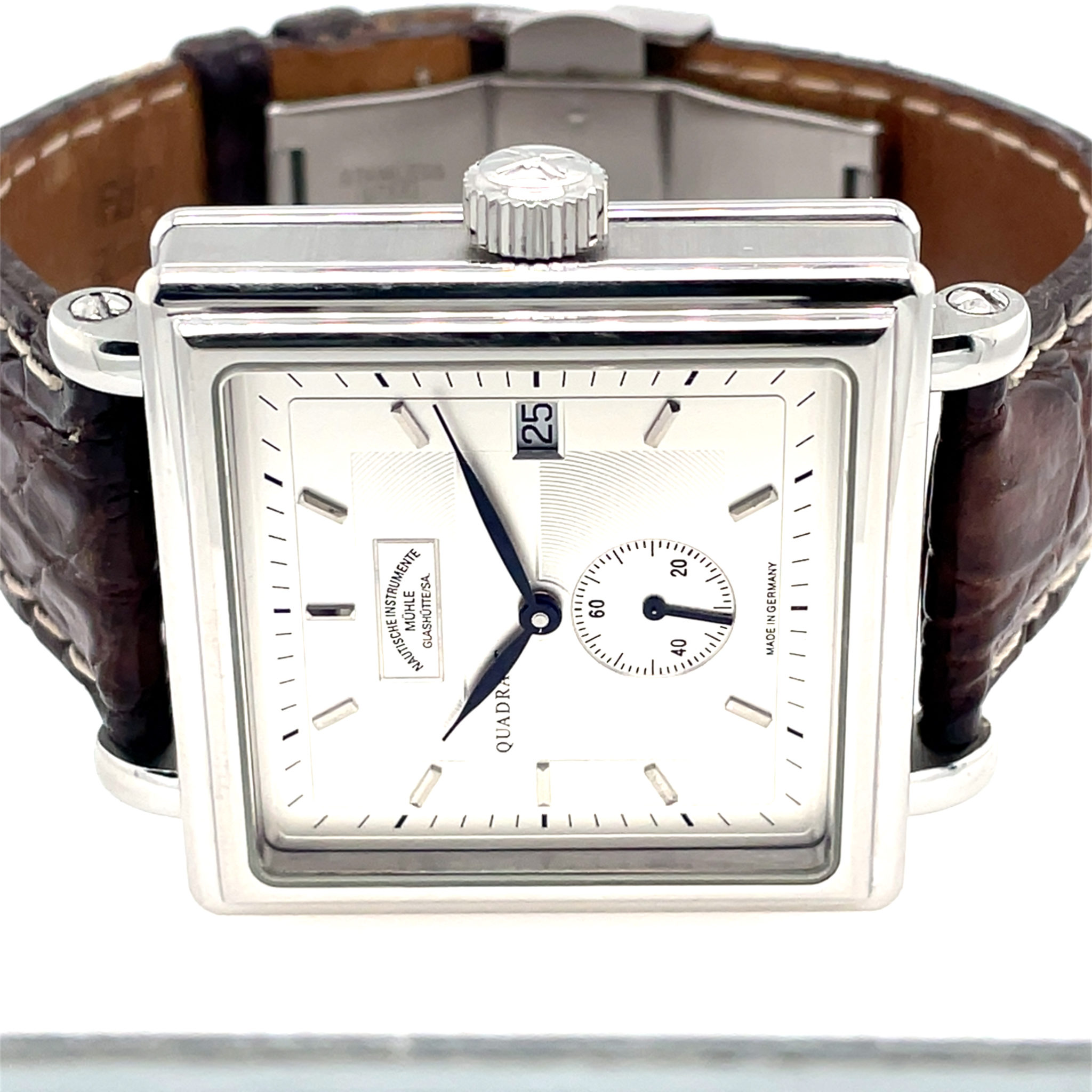 Mühle Glashütte Teutonia II Quadrant Full Set 2009 Stahl Super Zustand - Bild 8