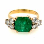 Smaragd 3,78ct Ring Gr.57 ca. 0,60ct Diamanten Gelbgold 18K DSEF Zertifikat Vorschau
