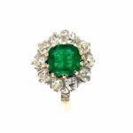 Smaragd 2,46ct Gr.56 ca. 3,0ct Diamanten Bicolor 750/ 18K DSEF Zertifikat - Bild 2 Vorschau