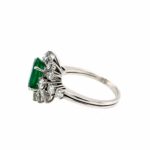 Smaragd Ring ca. 2,2 ct Gr. 54 ca. 1,12 ct Diamanten Weißgold 750/ 18K - Bild 2 Vorschau