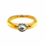 Solitärring Gr. 52,5 ca. 0,47 ct Diamant Bicolor 750/ 18K - Bild 4 Vorschau
