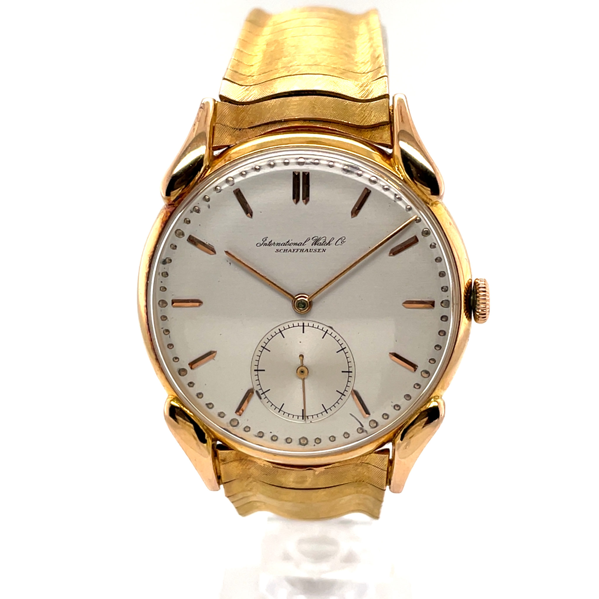 IWC Cal. 83 Gold 750 Tear Drop Case VINTAGE Honeycomb bracelet ca. 1945