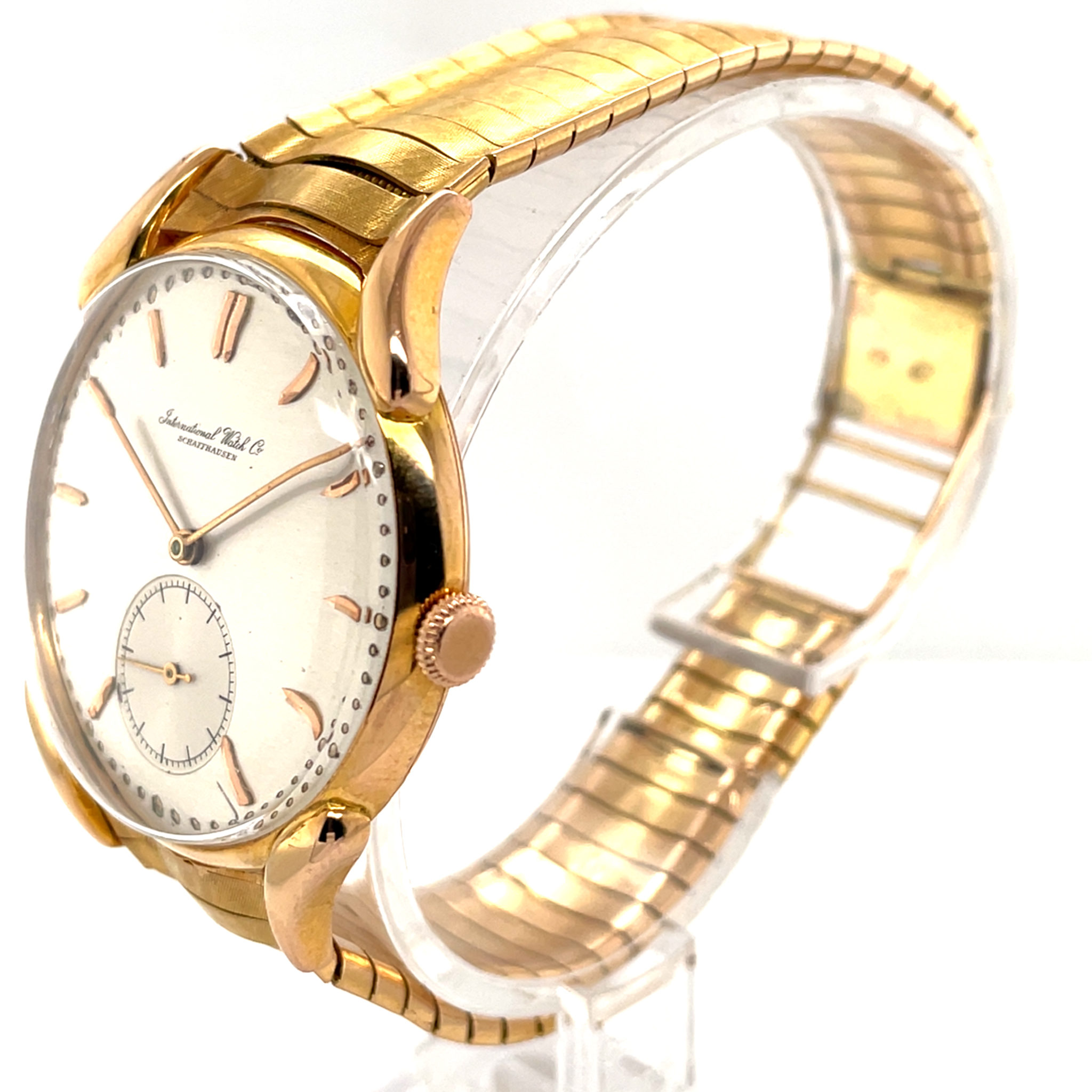 IWC Cal. 83 Gold 750 Tear Drop Case VINTAGE Honeycomb bracelet ca. 1945 - Bild 2