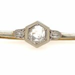 Stabbrosche ca. 0,35 ct Rosenschliff Bicolor 585/ 14K - Bild 2 Vorschau