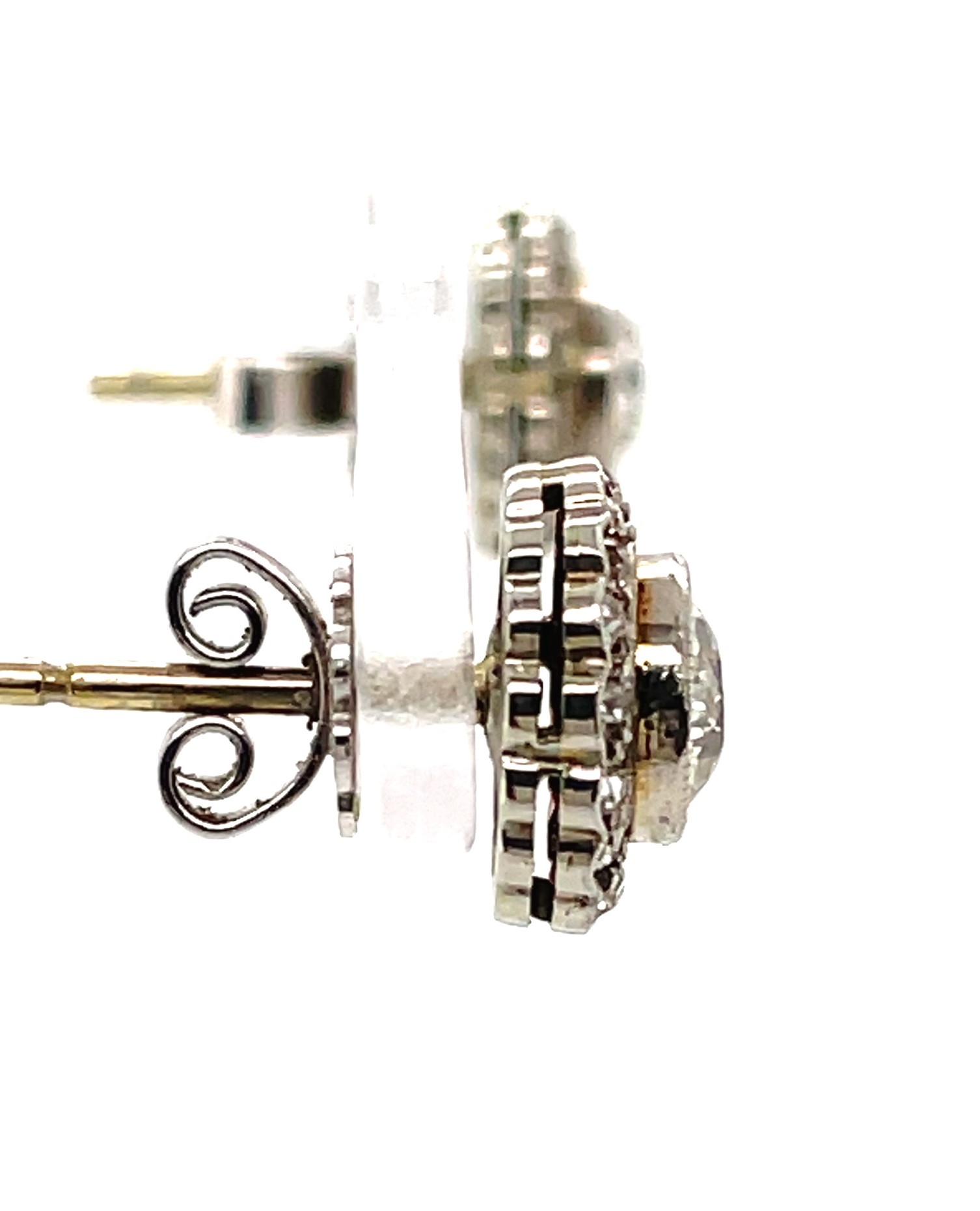 Diamanten Ohrstecker ca. 1,30 ct Diamanten im Altschliff Weißgold 585/ 14K - Bild 4