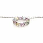 Rüschenbeck Saphir Collier 45 cm ca. 0,50 ct Diamanten Weißgold 750/ 18K - Bild 3 Vorschau