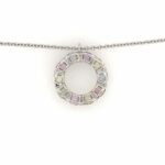 Rüschenbeck Saphir Collier 45 cm ca. 0,50 ct Diamanten Weißgold 750/ 18K - Bild 4 Vorschau