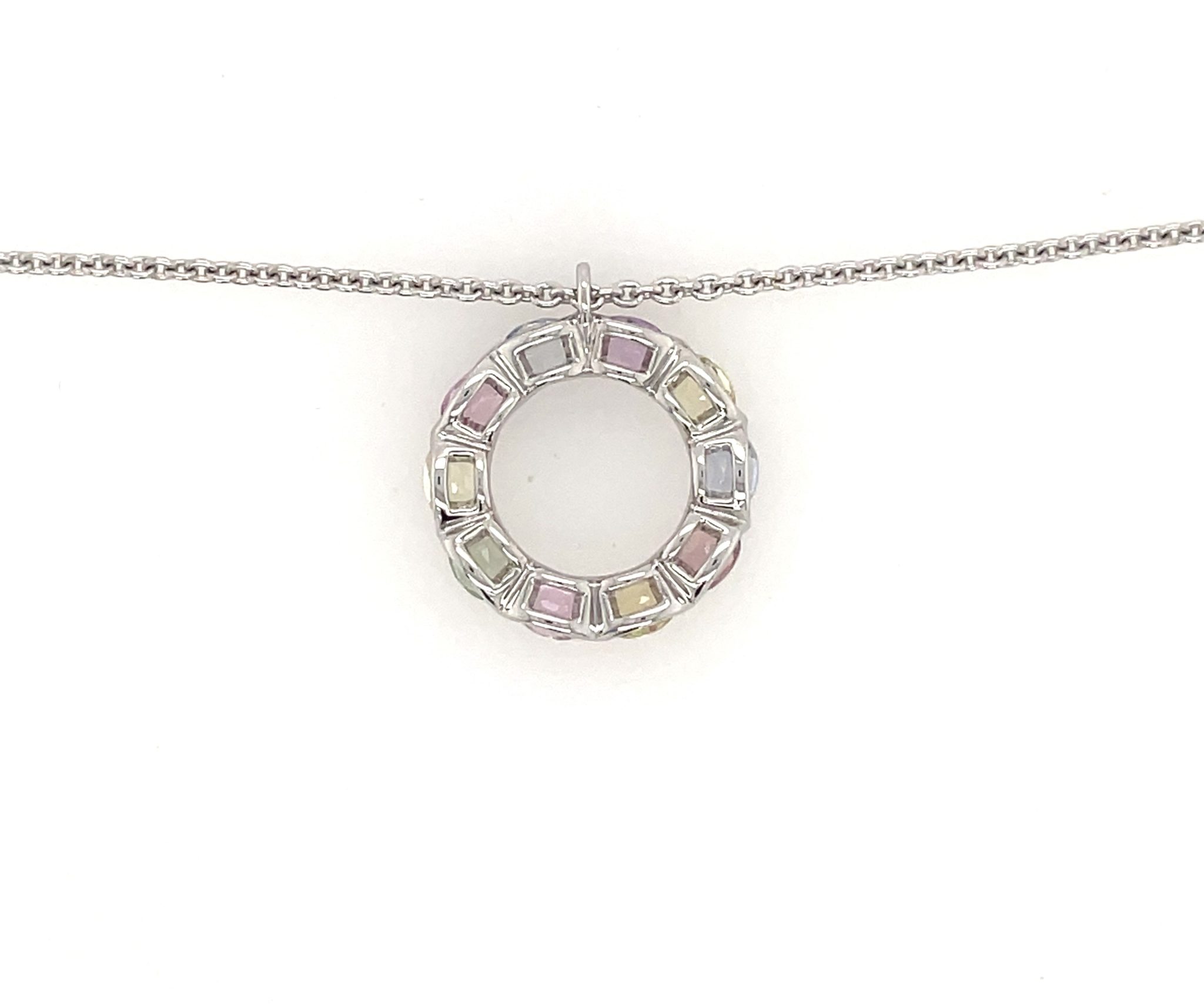 Rüschenbeck Saphir Collier 45 cm ca. 0,50 ct Diamanten Weißgold 750/ 18K - Bild 4