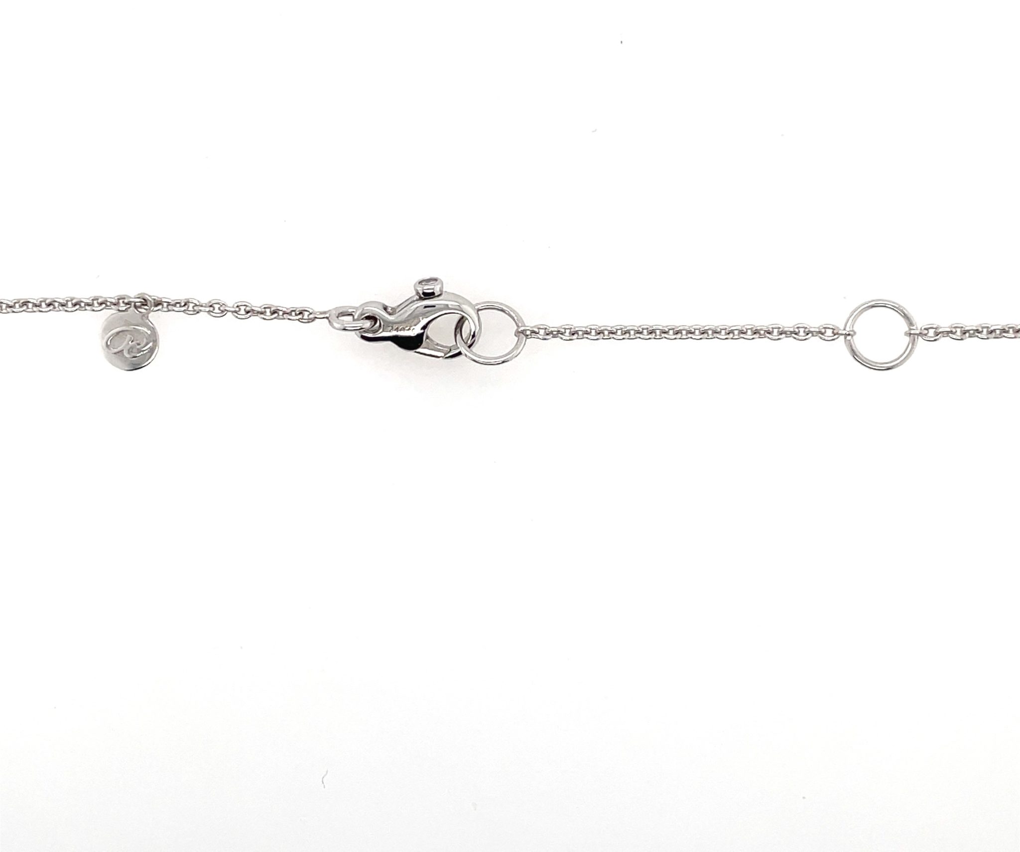 Rüschenbeck Saphir Collier 45 cm ca. 0,50 ct Diamanten Weißgold 750/ 18K - Bild 5