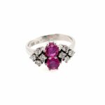 Rubin Ring Gr. 52 ca. 0,27 ct Diamanten Weißgold 585/ 14K Vorschau