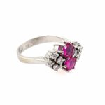 Rubin Ring Gr. 52 ca. 0,27 ct Diamanten Weißgold 585/ 14K - Bild 2 Vorschau