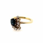 Saphir Ring Gr. 51,5 ca. 0,15 ct Diamanten Gelbgold 585/ 14K - Bild 2 Vorschau