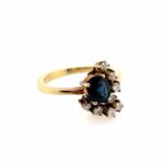 Saphir Ring Gr. 51,5 ca. 0,15 ct Diamanten Gelbgold 585/ 14K - Bild 3 Vorschau