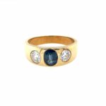 Saphir Bandring Gr. 57 ca. 0,80 ct Diamanten Gelbgold 585/ 14K Vorschau