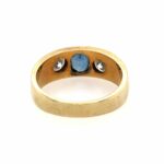 Saphir Bandring Gr. 57 ca. 0,80 ct Diamanten Gelbgold 585/ 14K - Bild 4 Vorschau